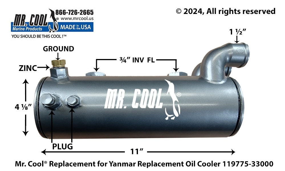 Yanmar 6LP/A Oil Cooler 119775-33000 Replacement