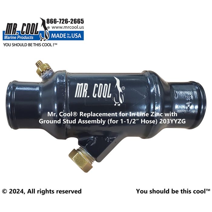 In Line Zinc For Added Protection With Ground Stud Assembly (for 1-1/2” Hose)