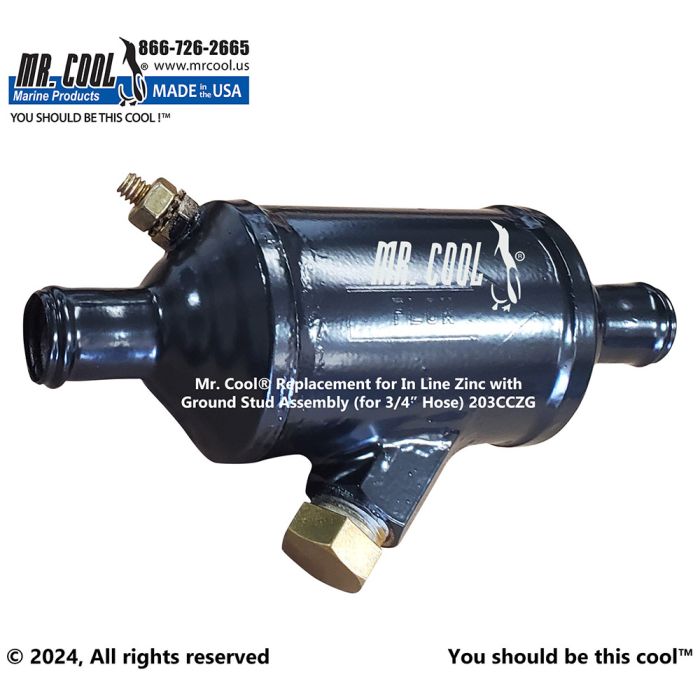 In Line Zinc For Added Protection With Ground Stud Assembly (for 3/4” Hose)