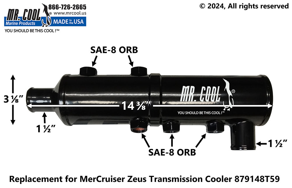 Mercruiser 879148T59 / 8M0181739 Zeus 3000 Vertical Transmission / Power Steering Oil Cooler Replacement