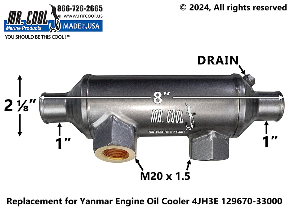Yanmar 4JH3E Oil Cooler 129670-33000 Replacement