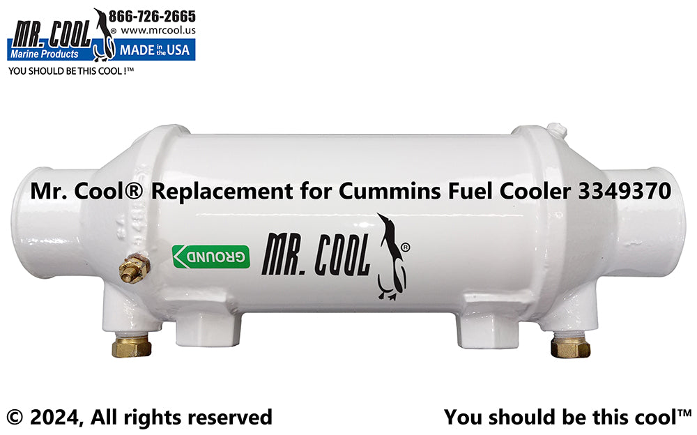 Cummins QSM11 Fuel Cooler 4"x 8.25" 3349370 / 4989987 Replacement MR COOL
