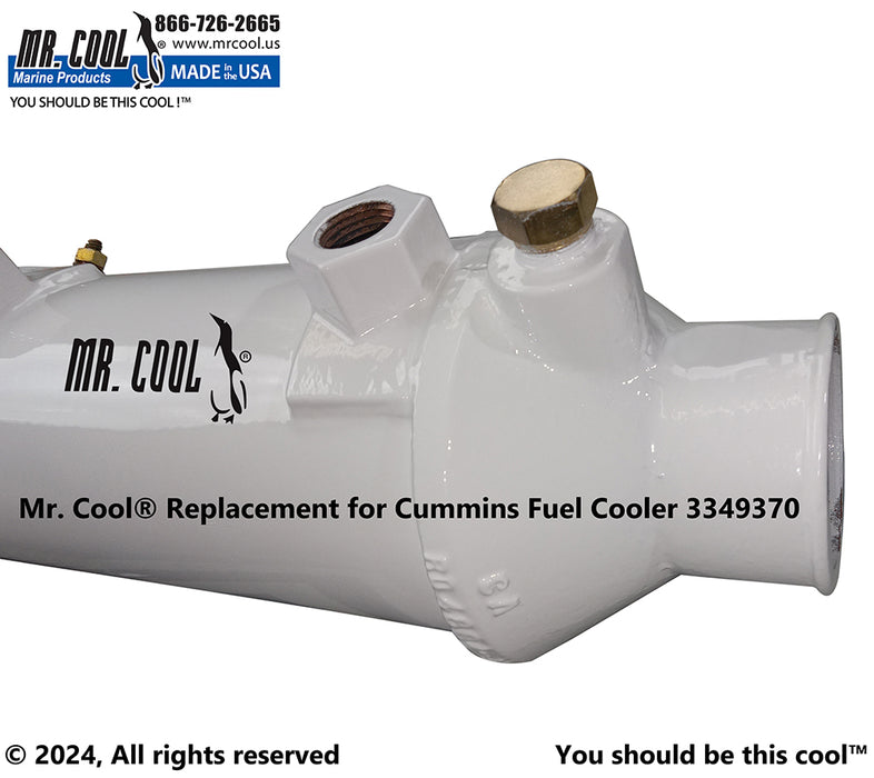 Cummins QSM11 Fuel Cooler 4"x 8.25" 3349370 / 4989987 Replacement MR COOL