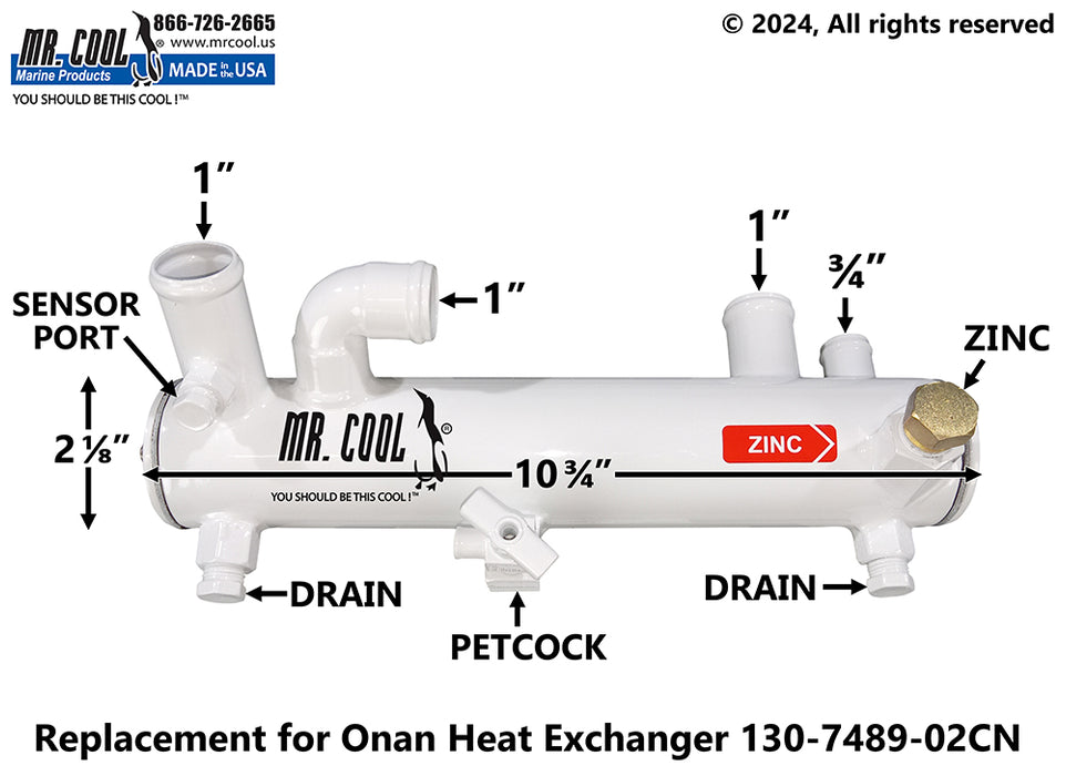 ONAN MDKD & MDKB HEAT EXCHANGER MEC 130-7489-02CN