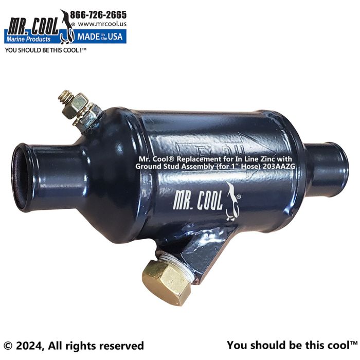 In Line Zinc For Added Protection With Ground Stud Assembly (for 1" Hose)