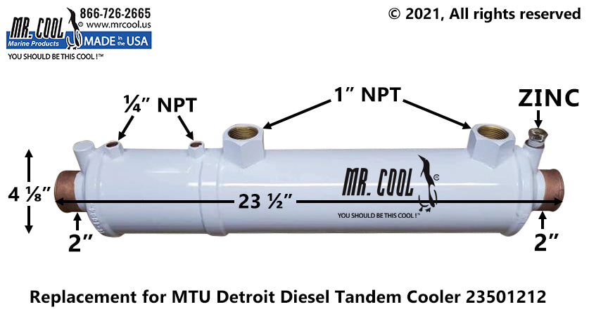 MTU DETROIT DIESEL 6V-92 TANDEM COOLER 23501212 REPLACEMENT