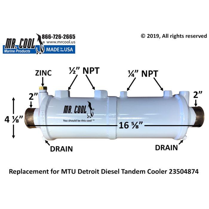 23504874 MTU Detroit Diesel Tandem Fuel Cooler Aftermarket replacement