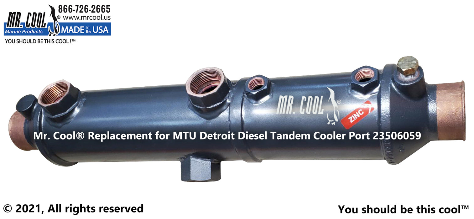 MTU DETROIT DIESEL 6V-92 TANDEM COOLER 23506059 PORT REPLACEMENT