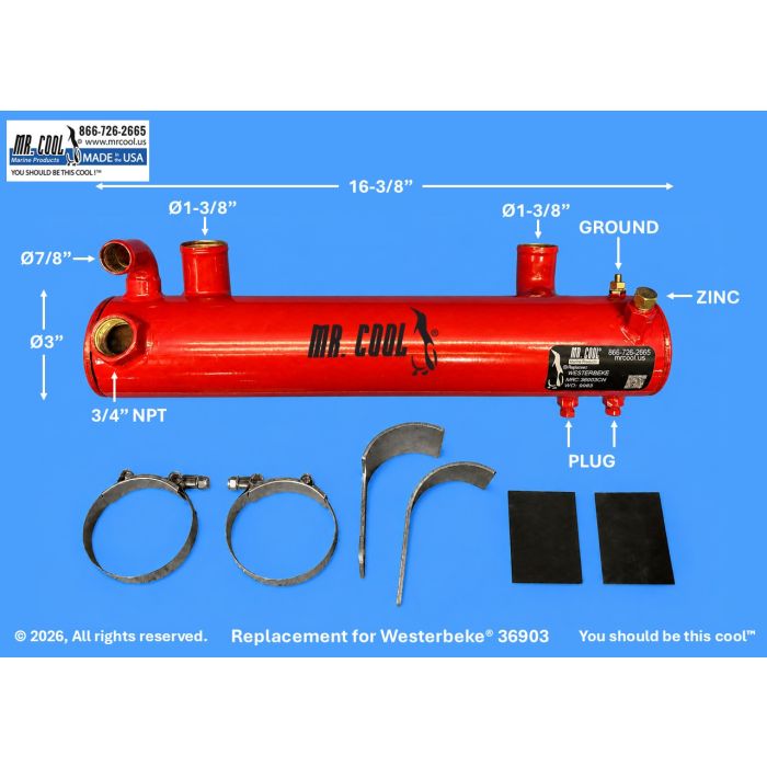 Westerbeke 036903 Heat Exchanger aftermarket replacment from MrCool USA