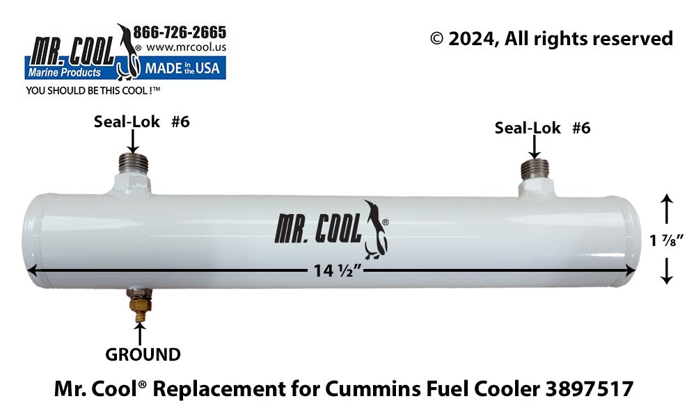 Cummins QSB, QSC,QSM Fuel Cooler 4944404 / 3897517 Replacement