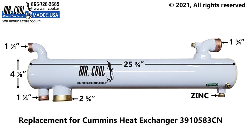 Cummins QSB 5.9 L Heat Exchanger 3910583 Replacement Part
