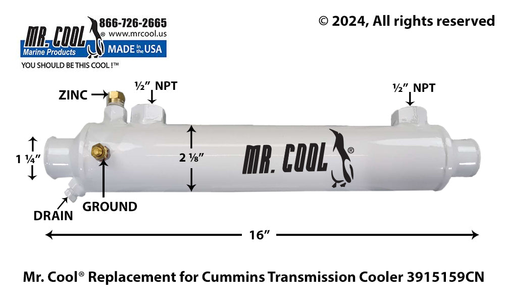 CUMMINS 4BT, 6BT, ZF OIL COOLER 3915159 CN Replacement
