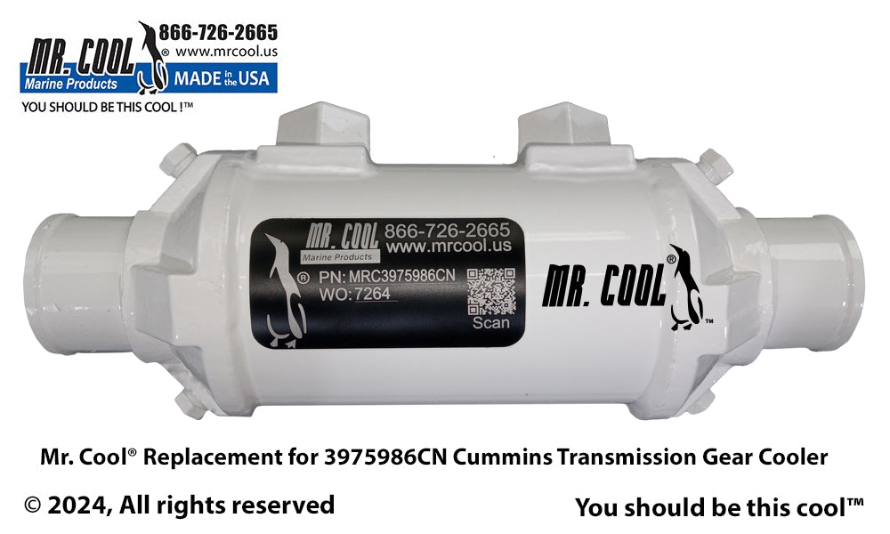Cummins QSB Oil Cooler 3"x 9" 3975986CN 1.3/4'' Replacement Part