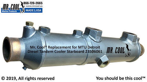 MTU DETROIT DIESEL 6V-92 TANDEM COOLER 23506061 STARBOARD REPLACEMENT