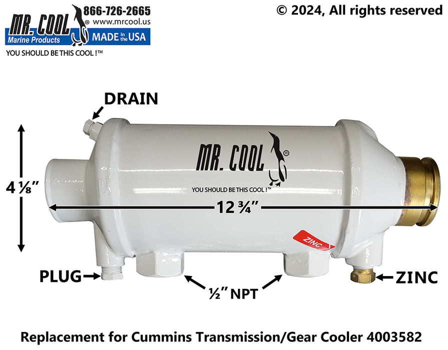 Cummins QSM11 Oil Cooler 4003582CN with ZF Transmission Replacement