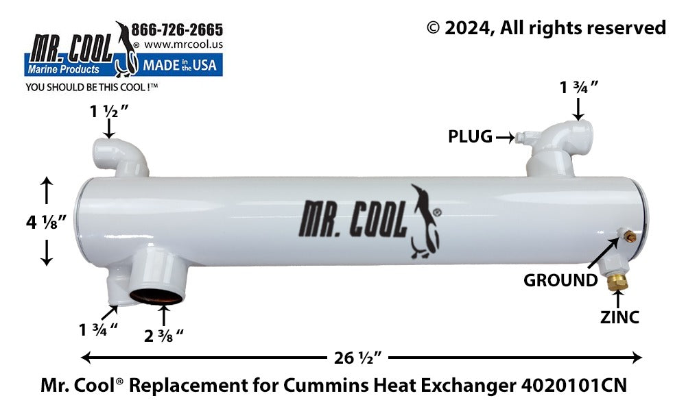 Cummins 5.9 L Heat Exchanger 4020101CN 4x25 Replacement Part
