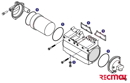 Yanmar 6LY Intercooler  Aftermarket Gasket Kit from Recmar REC6LYIC