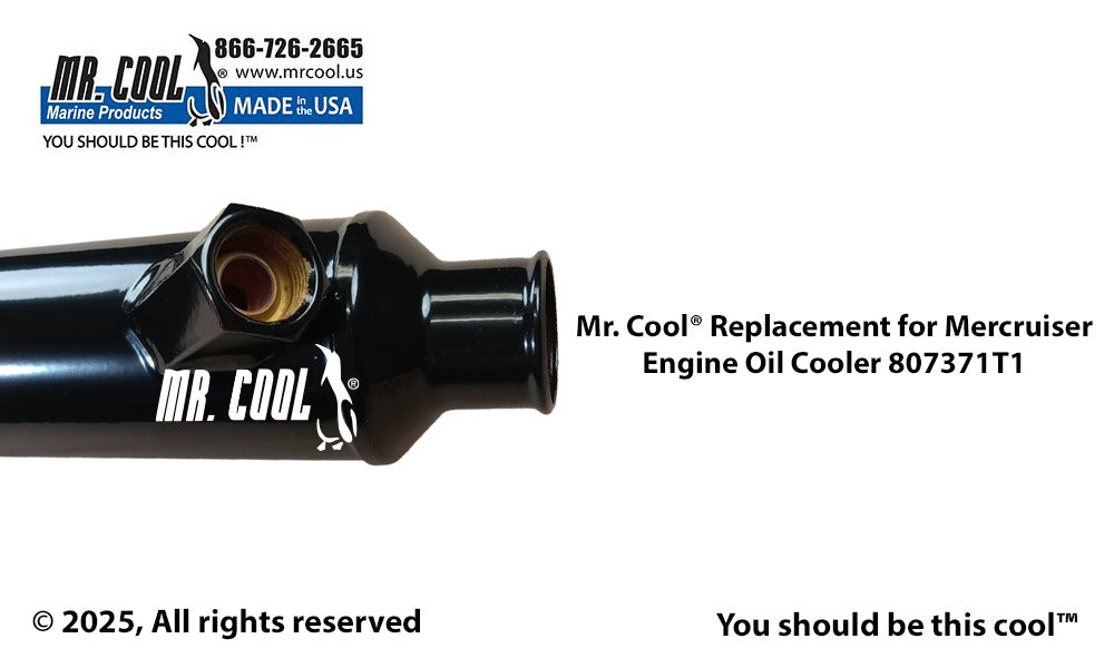 Mercruiser 807371T1 V8 Big Block Oil Cooler OFFSET Replacement