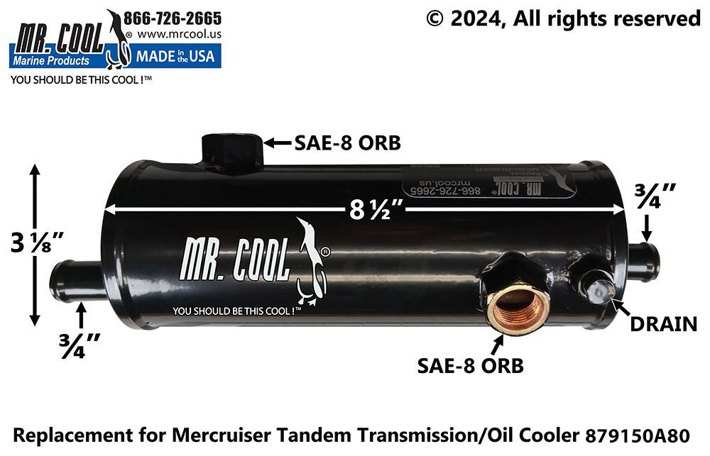 Mercruiser 879150A80 Zeus 3000 Horizontal Transmission Oil Cooler Replacement