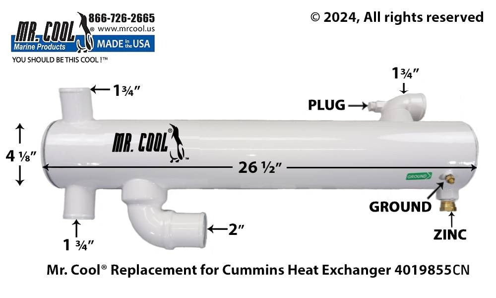 Cummins 6BT Heat Exchanger 4019855CN 4x25 Replacement MR COOL