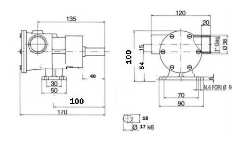 Ancor 3190 Pedestal Pump 1" PM36S Similar to Johnson F7B-8, 10-24572-01 ( JB 52080-2001)
