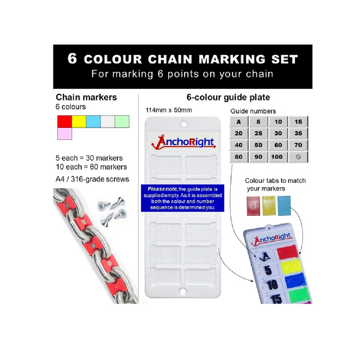 AnchoRight 16mm (5/8") / 8 Colours Chain Marking Set 35116