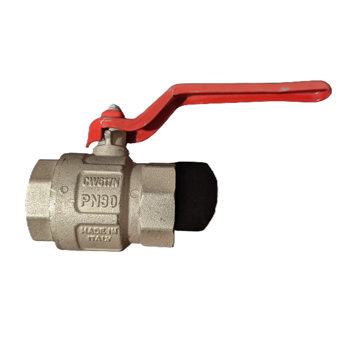 Ball Valve 1-1/4" (Female x Female) with Red (Painted Steel) Handle