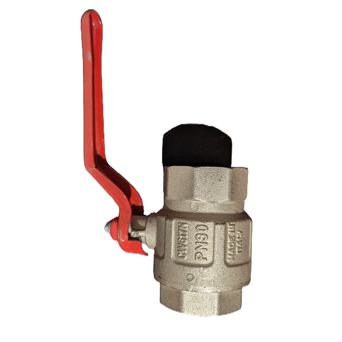 Ball Valve 1-1/4" (Female x Female) with Red (Painted Steel) Handle
