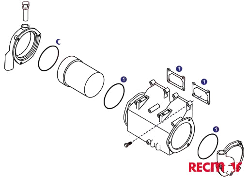 Yanmar 4LH Intercooler Gasket kit from Recmar -REC 4LHIC