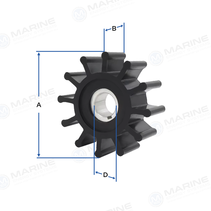 SCP Impeller Kit Replacement For Onan 132-0379 - Neoprene Cooling Impeller 12 Blades