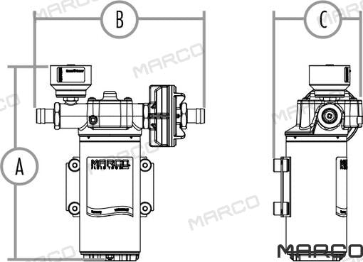 MARCO UP3/E PRESSURE GEAR TYPE PUMP 12/24V- 15 LPM (16460215)
