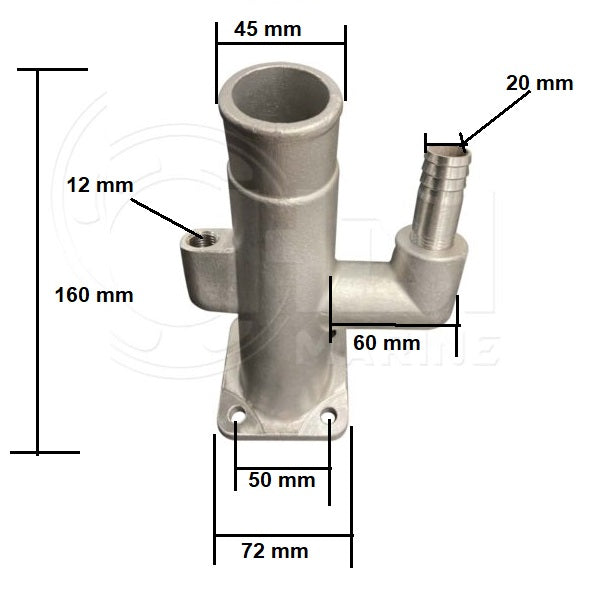 Fischer Panda GIZ1381E00 Exhaust Elbow 316 Stainless Steel Replacement