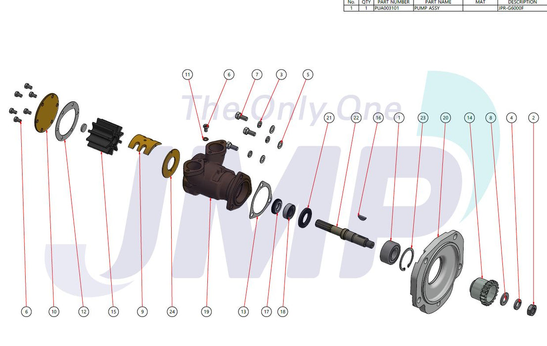 Major Kit JSK002301 for JMP JPR G6000F Pump rebuild