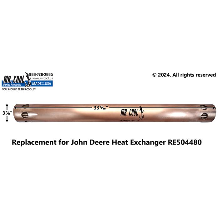 RE504480 John Deere Heat Exchanger Bundle Insert — Marine Energy Systems