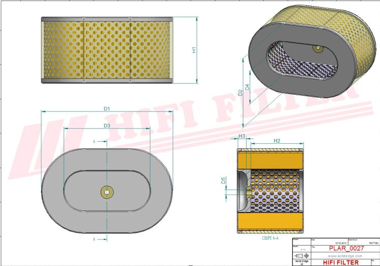 Air Filter HiFi SA 12156 MASE 5kw Generator