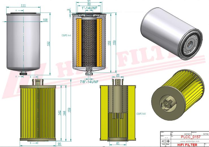 Fuel Filter kit, John Deere 6068, + others, Hifi KN 70303
