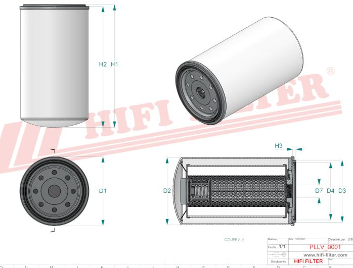HIFI OIL FILTER SO 6099, Fleetguard LF3925 / GM 229678