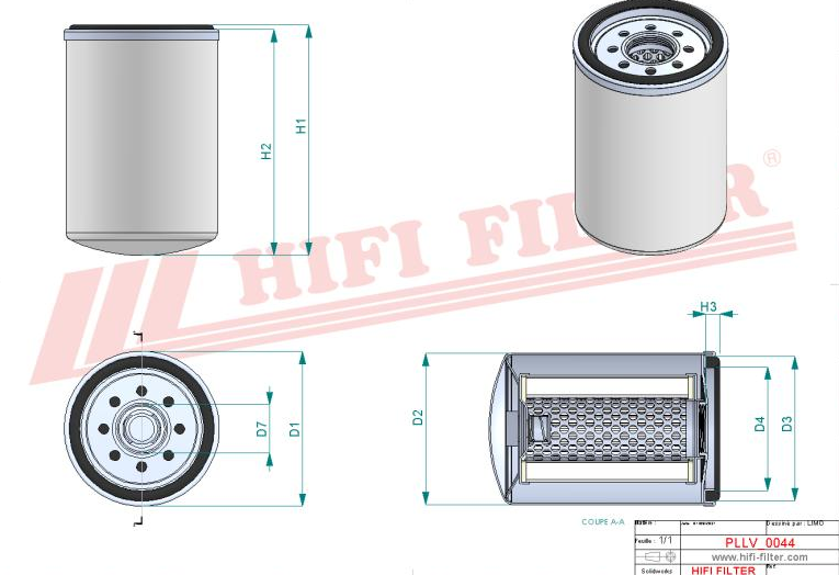 HIFI T 600 OIL FILTER, Replaces  YN 119305-35151,  LF3692, GM46475 , Panda 4666