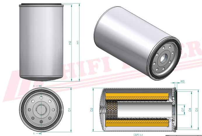 Fuel Filter HiFi SN 556 - Lombardini ED 00 21752630 - S Replacement BF790