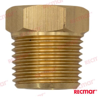 ANODE PLUG brass head, 3/8"NPT x 3/8"UNC internal thread for anode