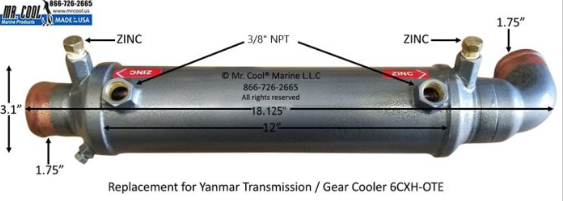 COOLER TRANSMISSION ZF, Yanmar 6CXH-OTE, ZF220, ZF260, ZF280, ZF280-1, ZF220A, ZF260, ZF280, ZF220A