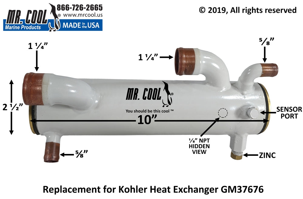 KOHLER 7EFOZD / 8.5EFOZD / 9EFOZD HEAT EXCHANGER GM37676 Replacement