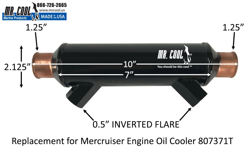 Mercruiser 807371T V8 Big Block Oil Cooler INLINE Replacement