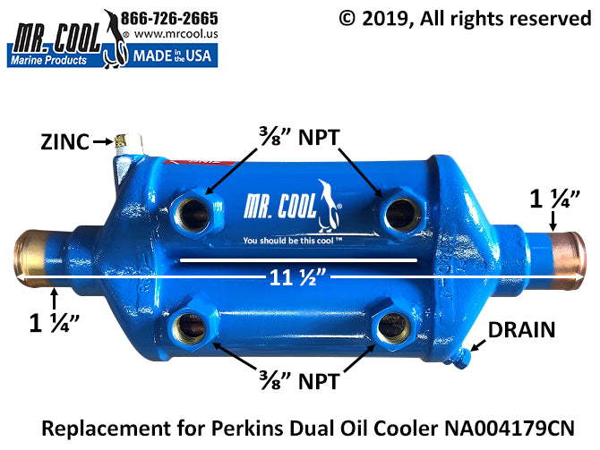 Perkins 4.236 Dual Oil Cooler NA000282 NA004179CN Replacement