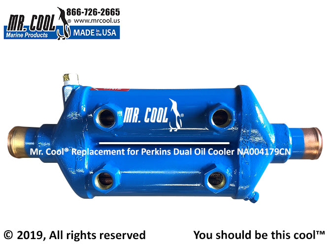 Perkins 4.236 Dual Oil Cooler NA000282 NA004179CN Replacement — Marine ...