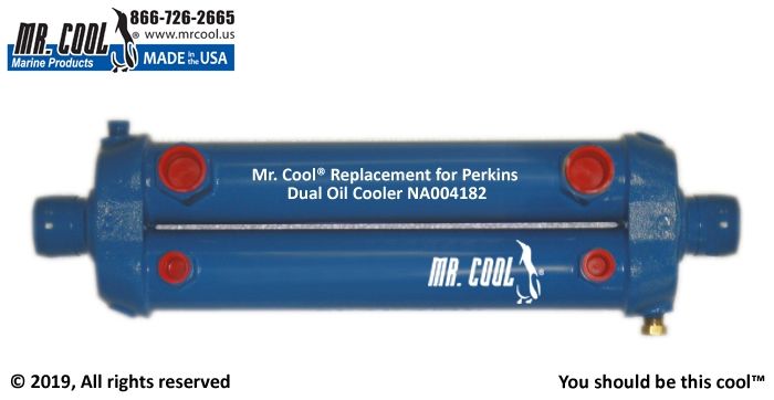 NA004182 Perkins Dual Oil Cooler - 1-1/2" Water connections