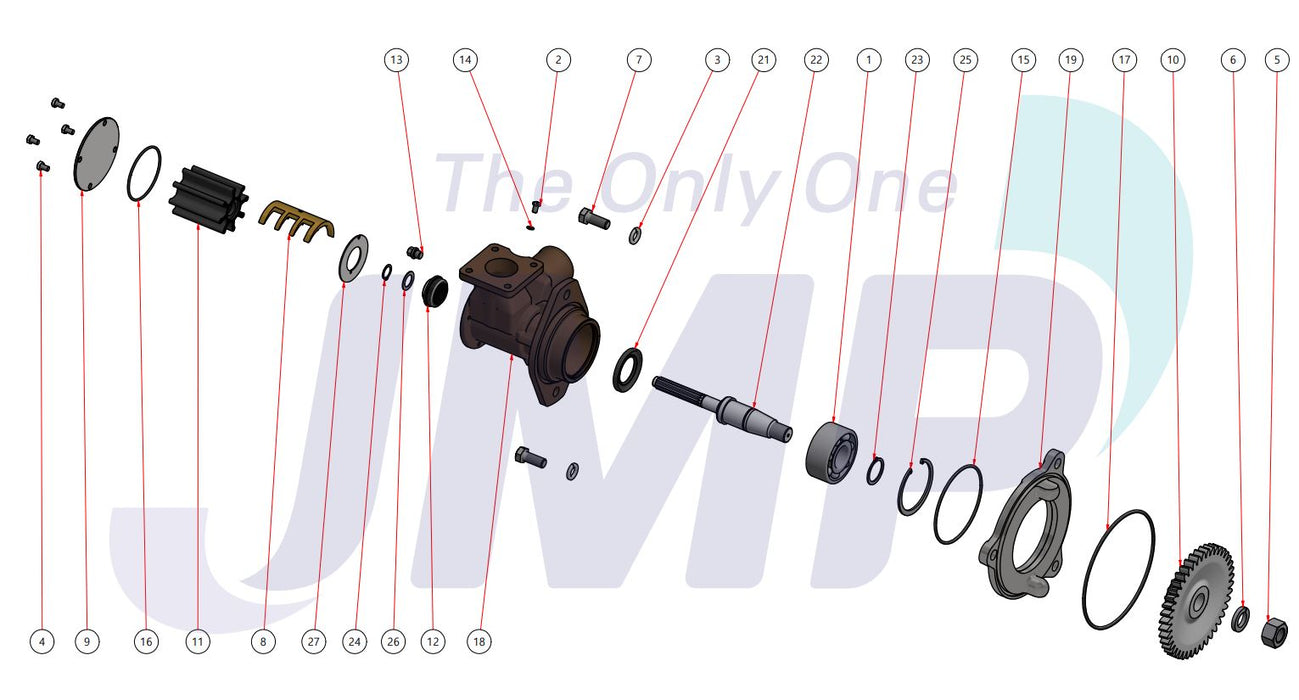 Service Kit JSM0086 (Minor) for Volvo D11B Seawater pump 22063494