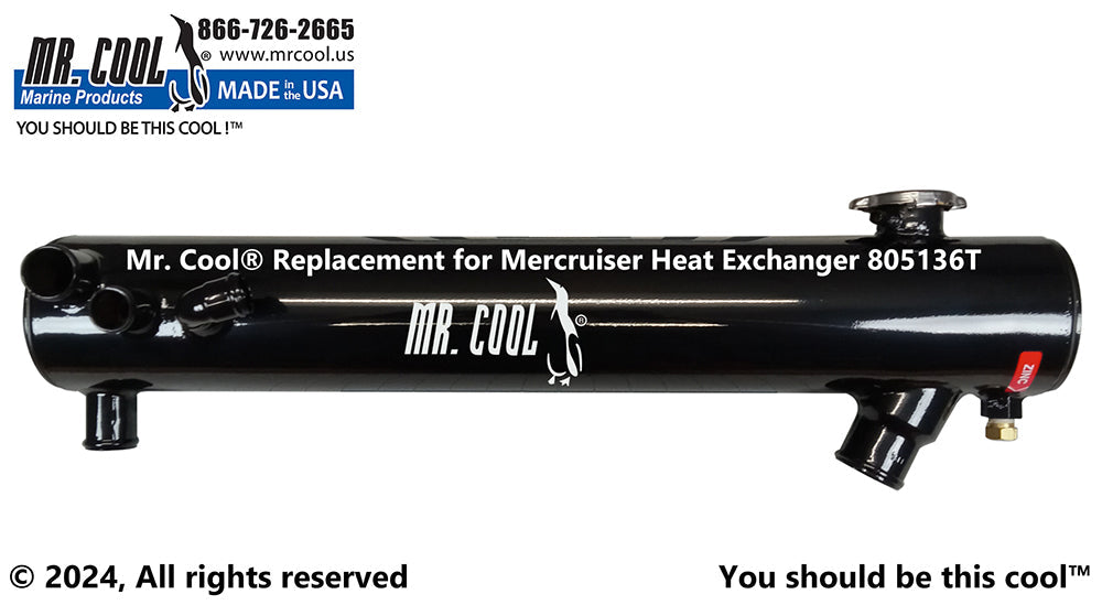 Mercruiser 805136T 7.4L Big Block Heat Exchanger (Front Mount) Replacement