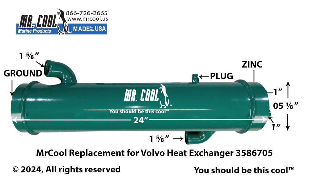 VOLVO PENTA HEAT EXCHANGER 3586705 REPLACEMENT