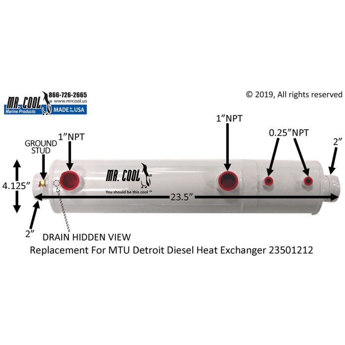 MTU DETROIT DIESEL 6V-92 TANDEM COOLER 23501212 REPLACEMENT - Marine Energy  Systems